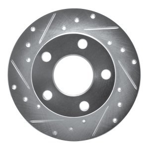 Audi A6 Brake Rotor (1) - Rear Left - R1 Concepts - Drilled & Slotted - Silver - `92-`05